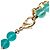 Collana di perle e strass Chanel Blue CC Gold Tone Turchese - vista 2