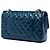 Chanel Blue Medium Classic Patent Double Flap Blu scuro - vista 2
