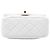 Chanel White Mini Square Classic Lambskin Pearl Crush Single Flap Bianco - vista 3
