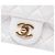 Chanel White Mini Square Classic Lambskin Pearl Crush Single Flap Bianco - vista 5