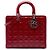 Dior Red Large Patent Cannage Lady Dior Rosso Bordò