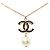 Collana con pendente Chanel Gold Gold Plated CC e perle finte barocche D'oro - vista 2