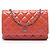Portefeuille Chanel Pink CC Quilted Patent Wallet on Chain Rose