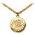 Collana con ciondolo a medaglione Chanel Gold CC placcato oro D'oro - vista 2