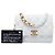 Clutch Chanel em pele de cordeiro acolchoada branca com Candy Chain Branco - vista 8