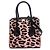 Bolsa Prada Cavallino Twin Pocket Mini em pelo de pônei com estampa de leopardo rosa