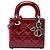 Dior Red Mini Patent Cannage Lady Dior Rosso Bordò