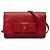 Portafoglio Prada Red Saffiano Lux Bow con tracolla Rosso