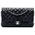 Chanel Black Medium Classic Lambskin Double Flap Nero