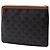 Céline Clutch Celine Small Triomphe de lona revestida marrón Castaño Marrón oscuro - vista 2