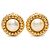 Chanel Gold CC vergoldete Clip-On-Ohrringe mit Kunstperlen Golden