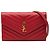 Portafoglio a catena a busta Saint Laurent Red Grain De Poudre Cassandre Rosso