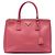 Prada Borsa Tote Galleria Double Zip Large in pelle Saffiano Rosa
