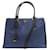 Borsa Tote 2-Way Prada Saffiano Triangle Nero Blu