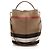 Borsa a secchiello Burberry Canvas Check Susanna Marrone Beige