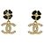 Orecchini Chanel Camellia Crystal Drop Nero D'oro