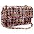 Borsa a tracolla CHANEL Matelasse 20 in tweed rosa con catena e CC tono oro Auth BA148111SM