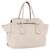 Tote PRADA Handtasche aus Leder Weiß Silber BN2611 Auth am12429A