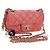 Borsa a catena CHANEL Mini Matelasse 14 Valentine in pelle di agnello rosa CC Auth 196341SAM D'oro