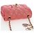 Borsa a catena CHANEL Mini Matelasse 14 Valentine in pelle di agnello rosa CC Auth 196341SAM D'oro - vista 14
