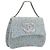 Borsa a mano CHANEL COCO Mark Chain in tweed azzurro e argento CC Auth 197488SAM Blu chiaro