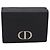 Portafoglio compatto Christian Dior in pelle nera e oro Auth 198767A Nero D'oro - vista 13