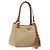 Bolso Tote PRADA Nylon Beige Gold Auth 195771V Dorado