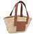 Borsa a mano LOEWE Basket Bag in Raphia Beige Silver Auth BA15075A Argento