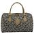 SAINT LAURENT Mini Boston Bag PVC Canvas Gray Gold Auth am12267A Marrone D'oro - vista 13