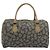 SAINT LAURENT Mini Boston Bag PVC Canvas Gray Gold Auth am12267A Marrone D'oro - vista 2