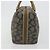 SAINT LAURENT Mini Boston Bag PVC Canvas Gray Gold Auth am12267A Marrone D'oro - vista 3