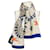 Hermès Hermes Natural / Blue / Orange Les Leopards Large Cashmere and Silk Scarf Multicolore - vista 3