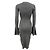 Frame Denim Vestido Frame Silver Shimmer Lurex com mangas sino e godê Prata - vista 3