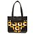 Tote Prada in tela stampata e pelle marrone