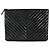 Gabrielle Chanel Black Crinkled Patent Calfskin Chevron Medium O Case Nero