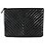 Gabrielle Chanel Black Crinkled Patent Calfskin Chevron Medium O Case Nero - vista 8