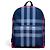 Burberry Check Canvas and Leather Backpack Red Grey Dark blue