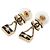 Chanel Coco Mark Handbag Motif Earrings Black Golden