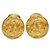 Orecchini a clip rotondi vintage Chanel Coco Mark D'oro - vista 2
