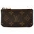 Louis Vuitton Monogram Pochette Clé Coin Case Castaño