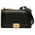 Borsa a tracolla Chanel Coco Mark Boy 25 con catena Nero D'oro