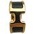 Anello Hermès Olympe H in acciaio dorato e pelle nera Nero D'oro