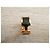 Anello Hermès Olympe H in acciaio dorato e pelle nera Nero D'oro - vista 2