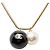 Collana a catena a sfere Chanel Coco Mark Nero D'oro