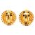 Orecchini a clip rotondi Chanel Vintage Coco Mark D'oro - vista 2