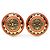 Pendientes de clip Chanel Coco Mark con motivo de flores Negro Roja Dorado