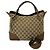Borsa a mano Gucci in tela GG e pelle Marrone