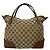 Borsa a mano Gucci in tela GG e pelle Marrone - vista 3