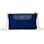 Borsa a tracolla Prada con logo triangolare e catena Blu