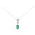 Autre Marque Platinum Au750 White Gold Emerald Diamond Necklace Green